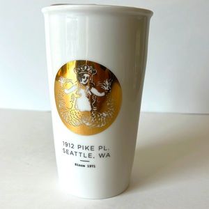 Starbucks Gold Mermaid 1912 Pikes Place 12oz Traveler Tumbler